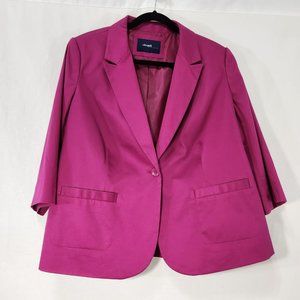 Eloquii by THE LIMITED Blazer Vivid Fuchsia Color *Size 16* 98% Cotton LIKE NEW!
